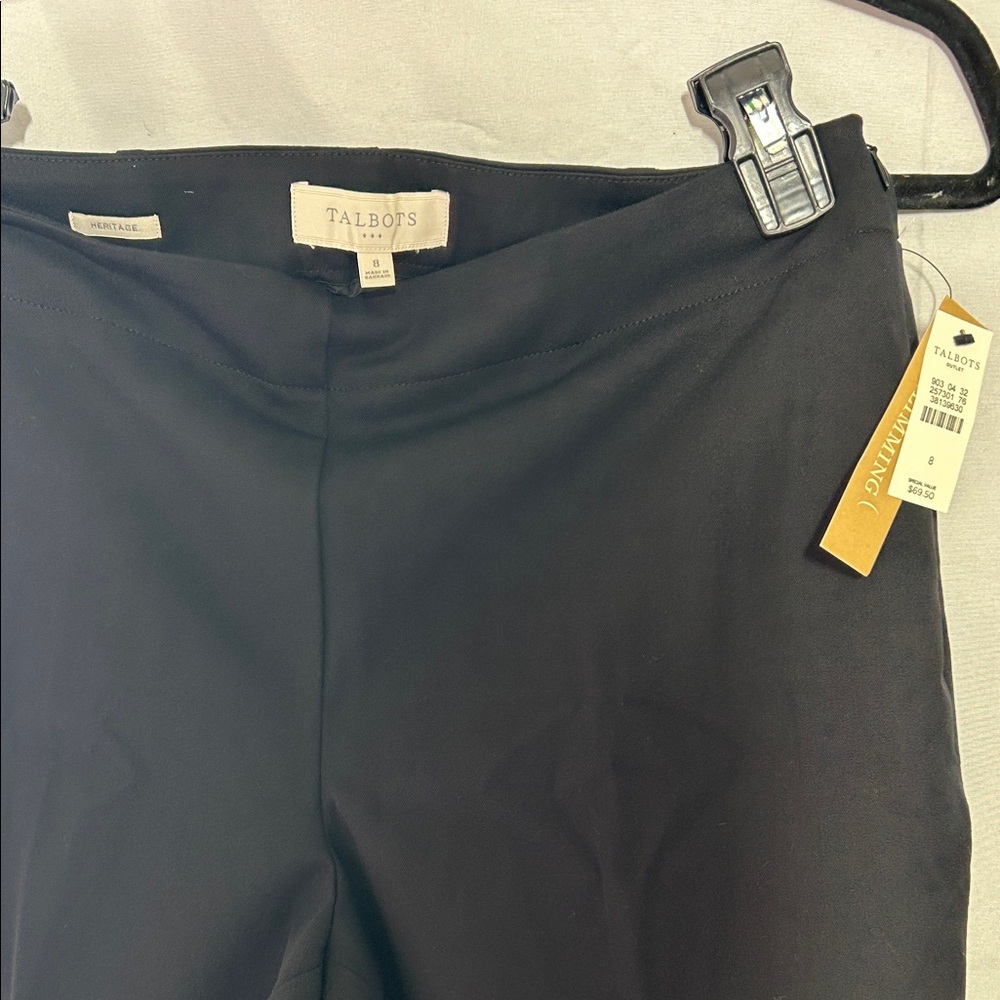 Talbots Black Tailored Straight-Leg Dress Pants
